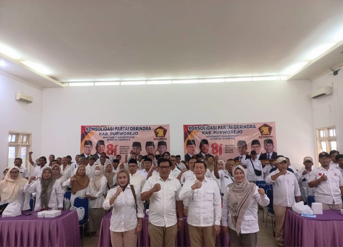 Gerindra Purworejo Panaskan Mesin Partai, Bidik 12 Kursi DPRD dan Tegaskan Prabowo 2 Periode
